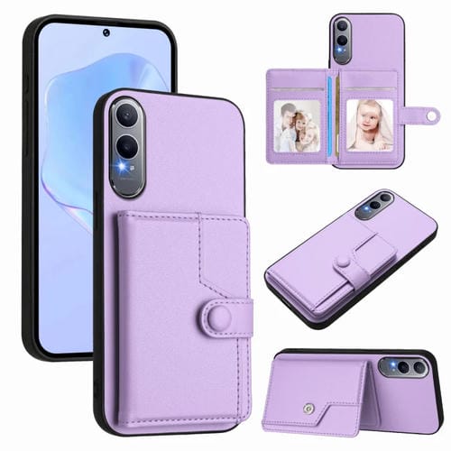 Funda Antirrobo para OnePlus Nord CE4 Lite 5G con Botón y Tarjetero RFID (Morado)