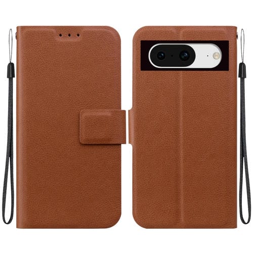Funda de Cuero Ultrafina con Hebilla Magnética para Google Pixel 8 (Marrón)