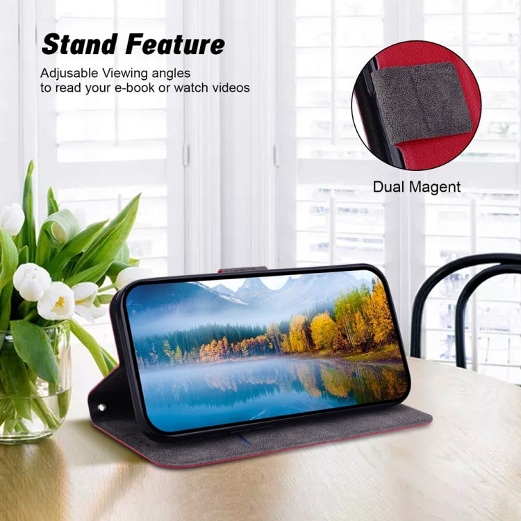 Funda de Cuero con Hebilla Magnética Ultrafina para OnePlus Nord Ce 3 Lite y Nord N30 (Rojo)