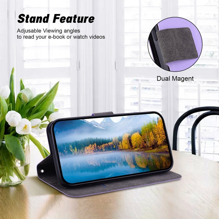 Funda de Cuero con Hebilla Magnética Ultrafina para OnePlus Nord Ce 3 Lite y Nord N30 (Morado)