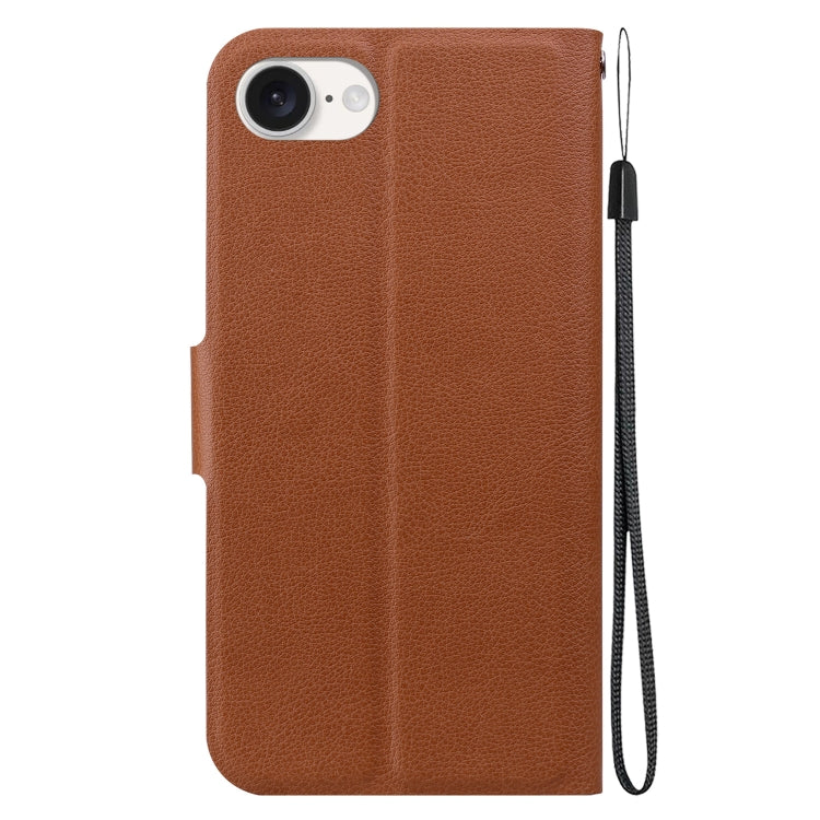 Funda de Cuero Ultrafina con Hebilla Magnética para iPhone 16E (Marrón)