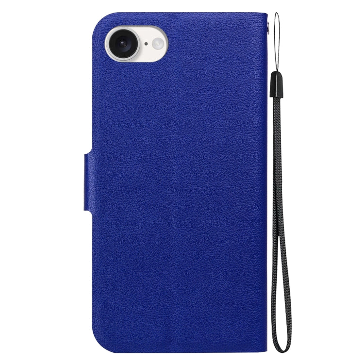 Funda de Cuero Ultrafina con Hebilla Magnética para iPhone 16E (Azul)