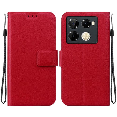 Funda de Cuero con Hebilla Magnética Ultrafina para Infinix Note 40 Pro 4G/5G (Rojo)