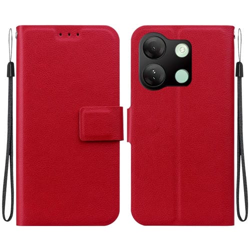 Funda de Cuero Ultradelgada con Hebilla Magnética para Infinix Smart 7 HD (Rojo)