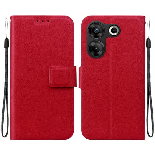 Funda de Cuero con Hebilla Magnética Ultrafina para Teléfono Tecno Camon 20 Pro 5G (Rojo)