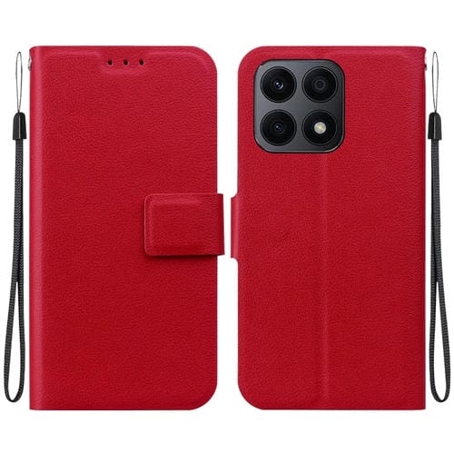 Funda de Cuero Ultradelgada con Hebilla Magnética para Honor X8A (Rojo)