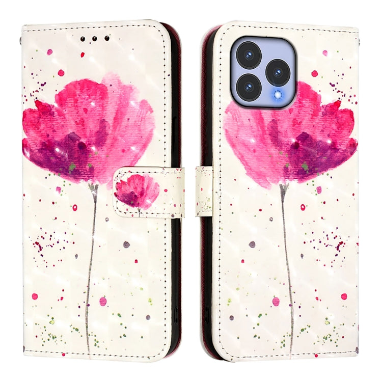 Funda de Cuero con Tapa Horizontal y Pintura 3D para Cubot P80 (Flor)