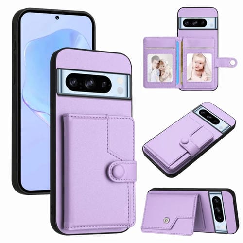 Funda Antirrobo para Google Pixel 8 Pro con Botón y Tarjeta RFID (Morado)