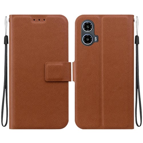 Funda de Cuero con Hebilla Magnética Ultrafina para Motorola Moto G34 (Marrón)