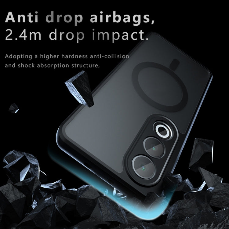 Funda híbrida TPU con orificio para PC y armadura Magsafe para OnePlus Ace 3V (Negro Esmerilado)