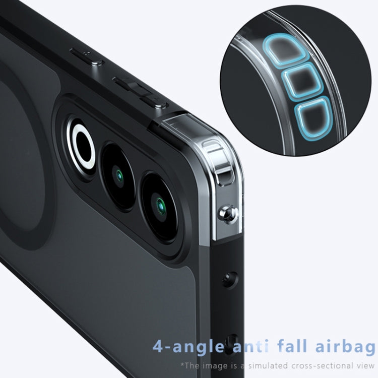 Funda híbrida TPU con orificio para PC y armadura Magsafe para OnePlus Ace 3V (Negro Esmerilado)