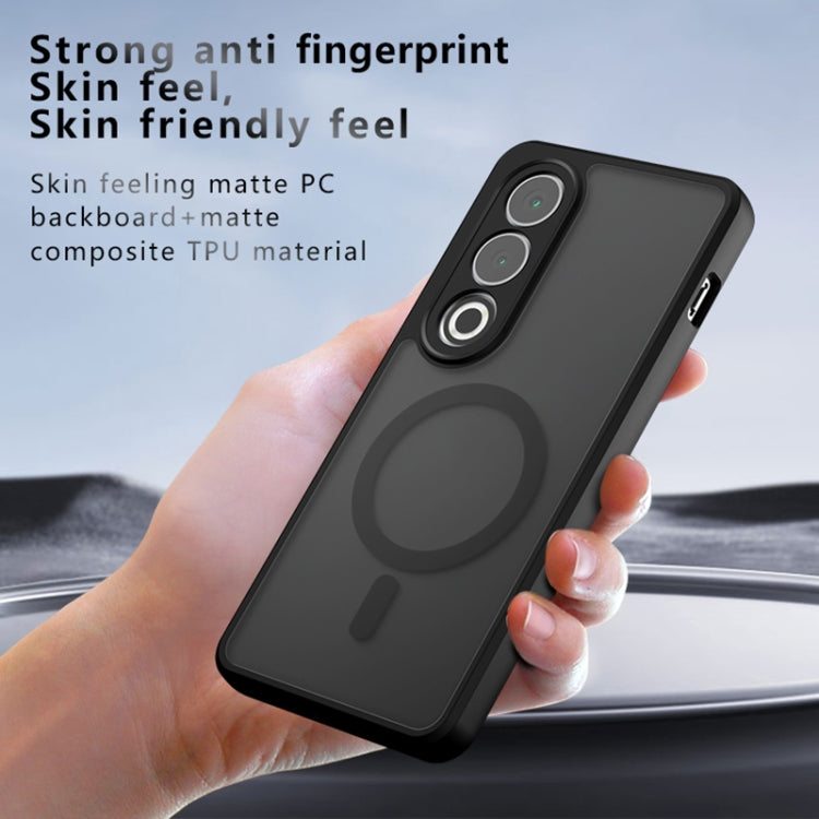 Funda híbrida TPU con orificio para PC y armadura Magsafe para OnePlus Ace 3V (Negro Esmerilado)