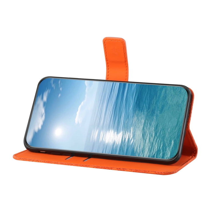 Funda Cuero Patrón En Relieve Étnico para Tecno Pova 6/6 Pro (Naranja)