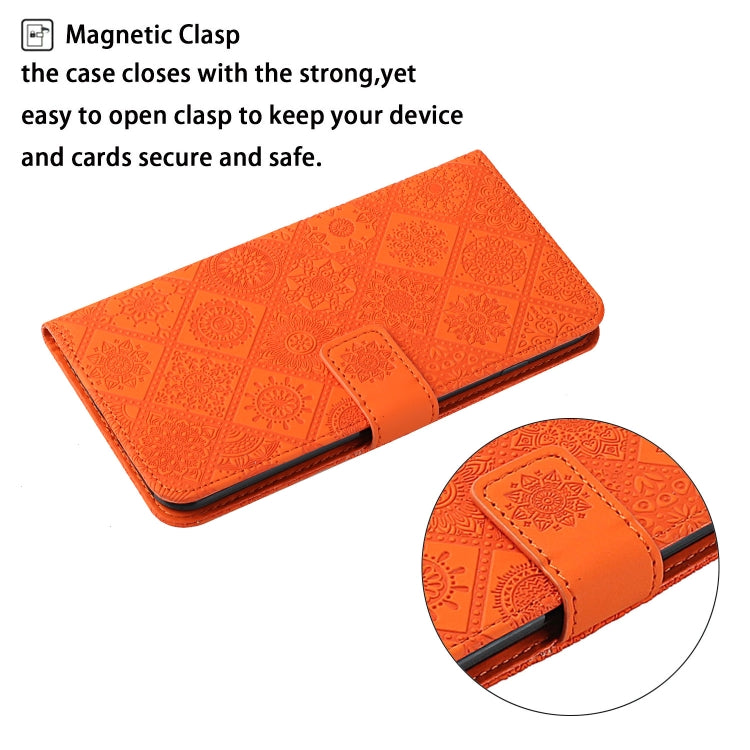 Funda Cuero Patrón Relieve Étnico Tecno Spark Go 2023 (Naranja)