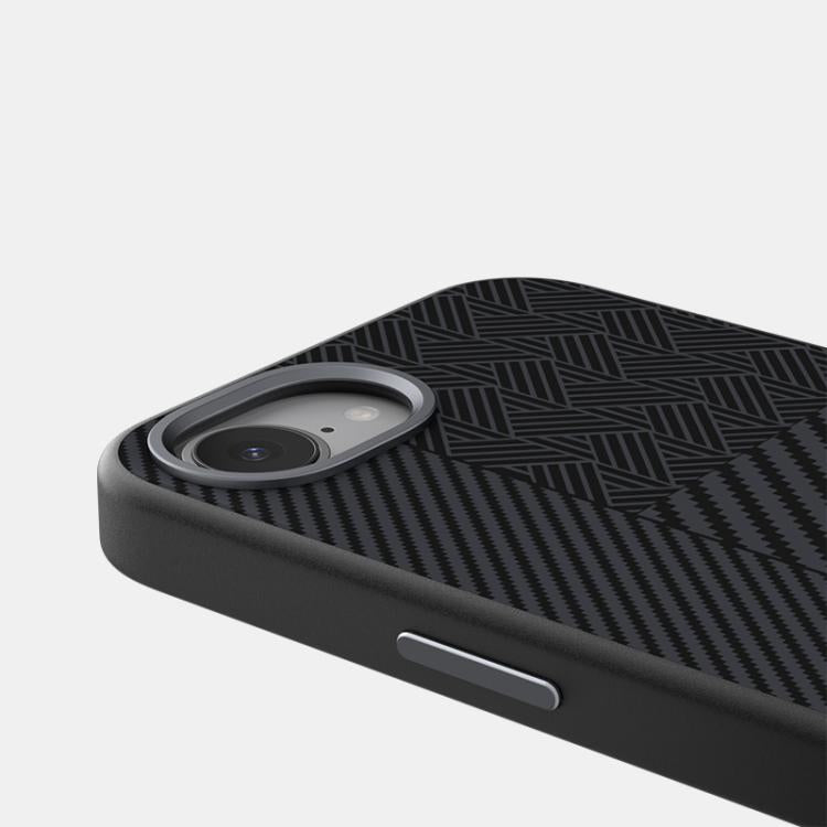 Funda Magnética Abeel para iPhone 16E 6D Micro Relief Magsafe (Fibra de Carbono Negra)