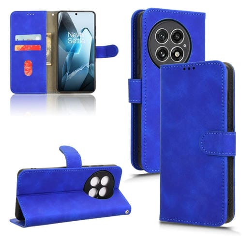 Funda de Cuero para OnePlus 13 con Tapa Magnética y Tacto Agradable (Azul)