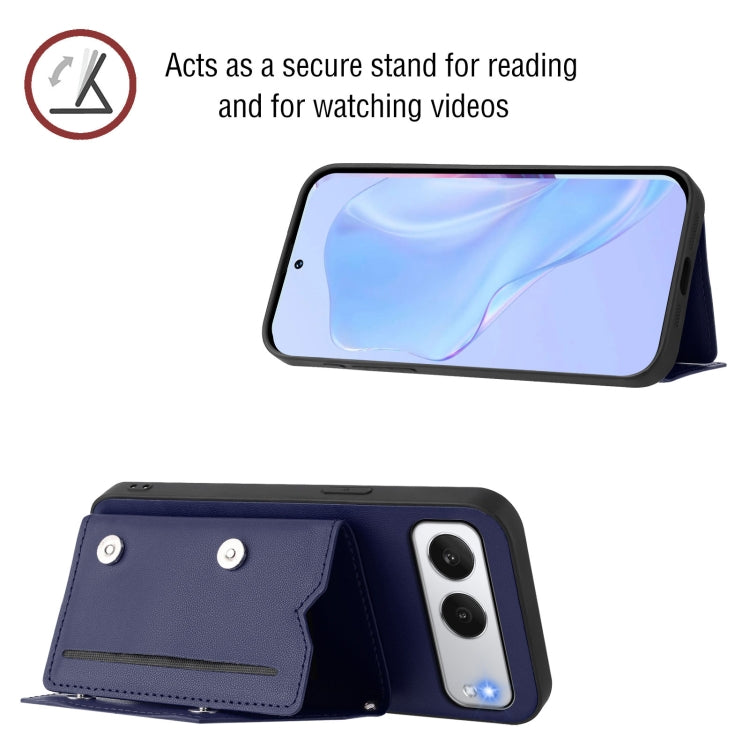 Funda para OnePlus Nord 4 con 4 Ranuras para Tarjetas y Correa para Muñeca (Azul)