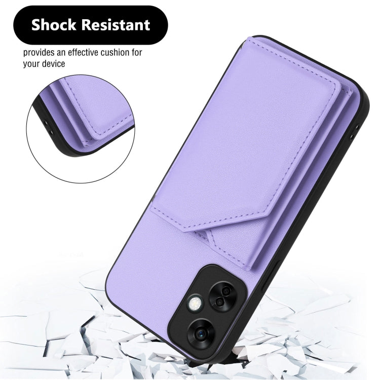 Funda para Teléfono OnePlus Nord Ce 3 Lite Skin Feel con 4 Ranuras y Correa (Morado)