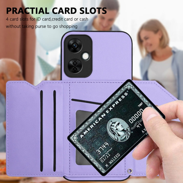 Funda para Teléfono OnePlus Nord Ce 3 Lite Skin Feel con 4 Ranuras y Correa (Morado)