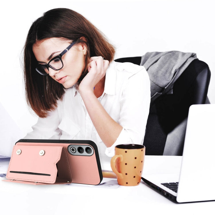 Funda para OnePlus Nord Ce4 con 4 Ranuras para Tarjetas y Correa para Muñeca (Rosa)