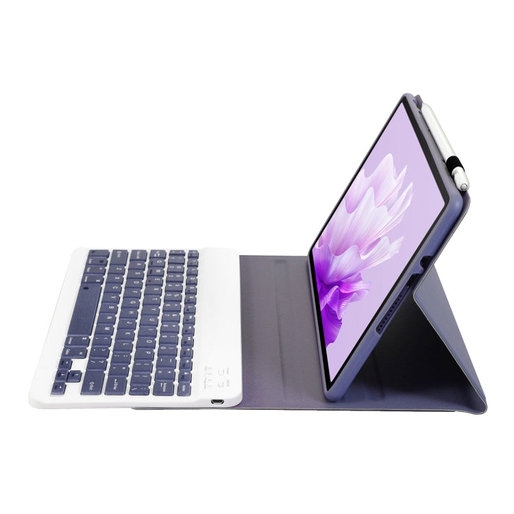 Funda de Cuero con Teclado Bluetooth Desmontable Ah15 para Honor Pad X9/X8 Pro 11.5 (Blanco Lavanda)