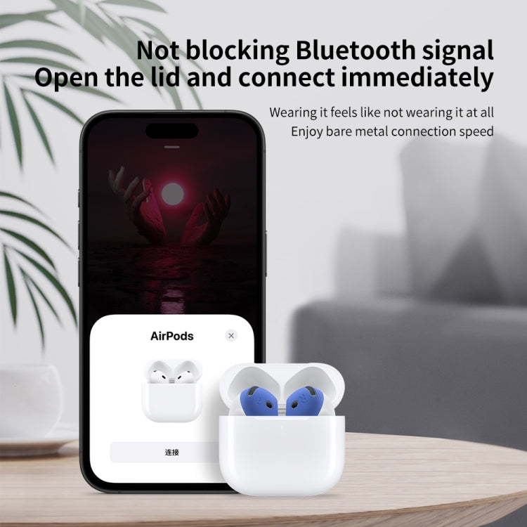 Funda Protectora Silicona Suave para Auriculares AirPods 4 (Azul Oscuro)