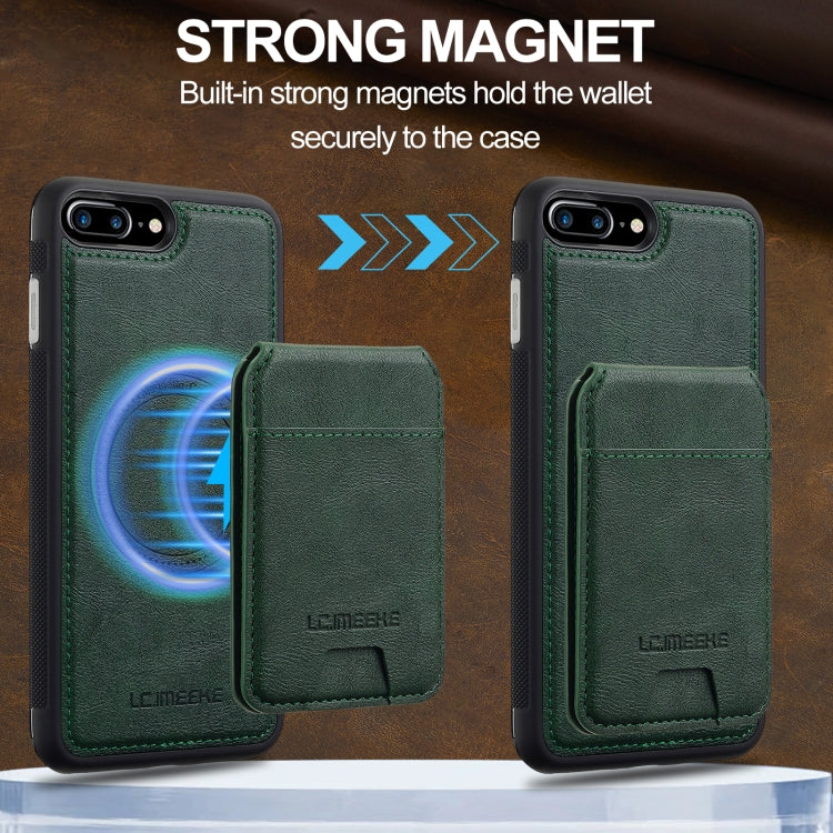 Estuche para Teléfono Lc.Imeeke L3 Series con Funda Tarjeta Rfid Desmontable Magsafe para iPhone 16E (Verde)