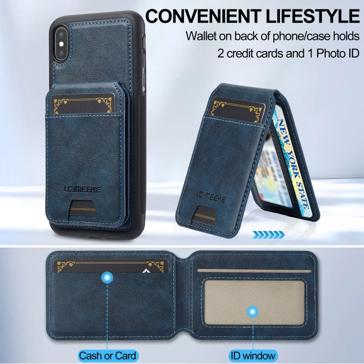 Estuche para Teléfono Lc.Imeeke Serie L3 para iPhone Xs/X con Funda para Tarjeta Rfid Desmontable Magsafe (Azul)