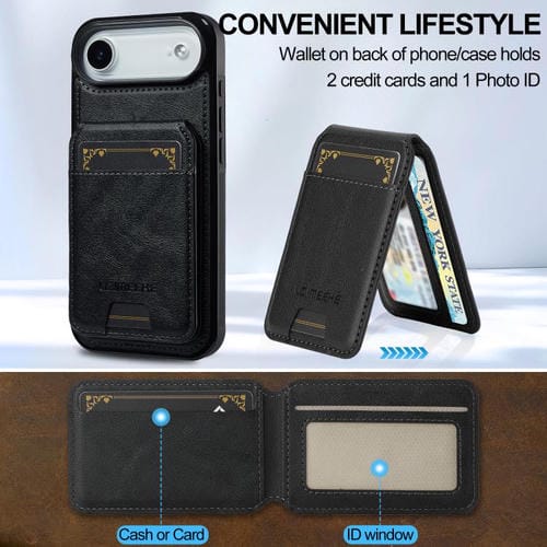 Funda para iPhone 17 Air LC.IMEEKE L3 con tarjetero RFID desmontable y Magsafe (negra)