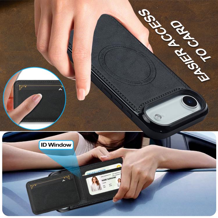 Funda para iPhone 17 Air LC.IMEEKE L3 con tarjetero RFID desmontable y Magsafe (negra)
