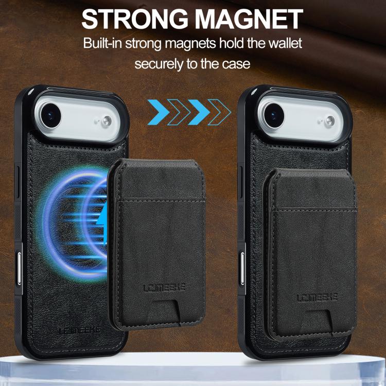 Funda para iPhone 17 Air LC.IMEEKE L3 con tarjetero RFID desmontable y Magsafe (negra)