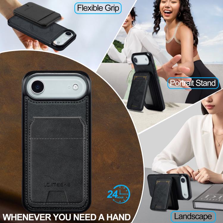 Funda para iPhone 17 Air LC.IMEEKE L3 con tarjetero RFID desmontable y Magsafe (negra)