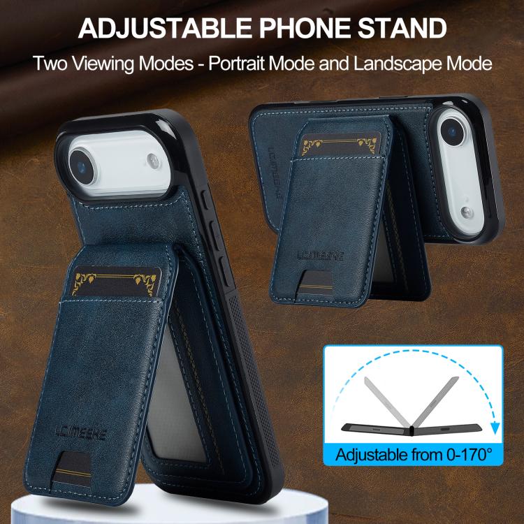Funda para iPhone 17 Air LC.IMEEKE L3 con tarjetero RFID desmontable y Magsafe (azul)
