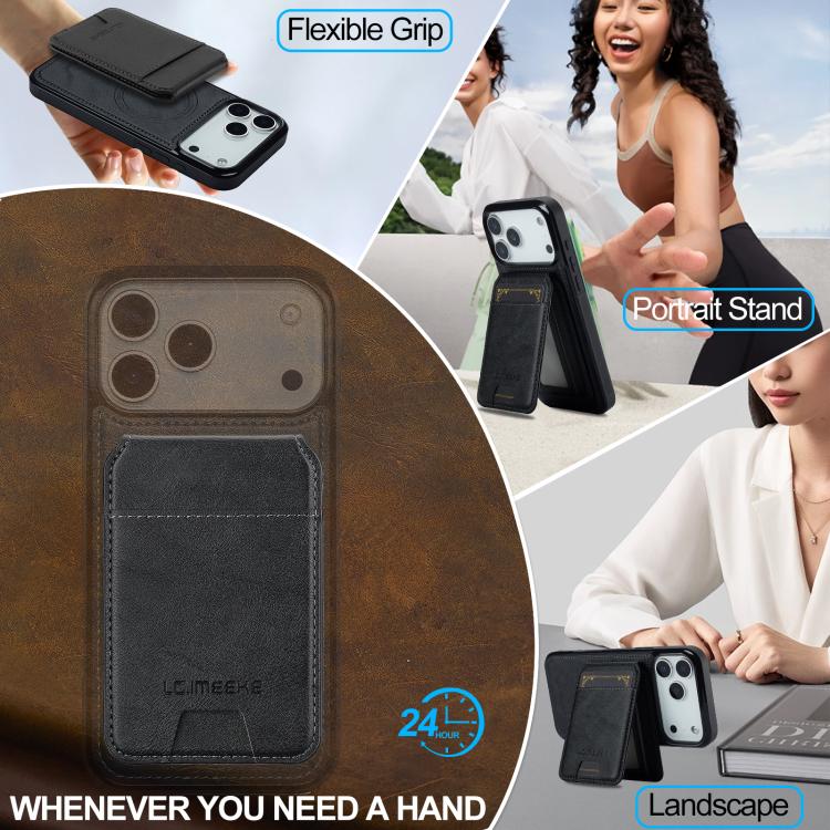 Funda para iPhone 17 Pro Max LC.IMEEKE L3 Series con tarjetero RFID desmontable y Magsafe (negra)