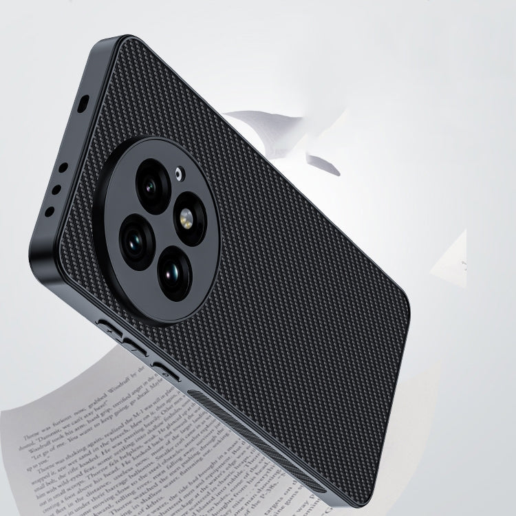 Funda para Teléfono OnePlus 13 Textura Fibra de Carbono Ultrafina con Impresión (Negro y Amarillo)
