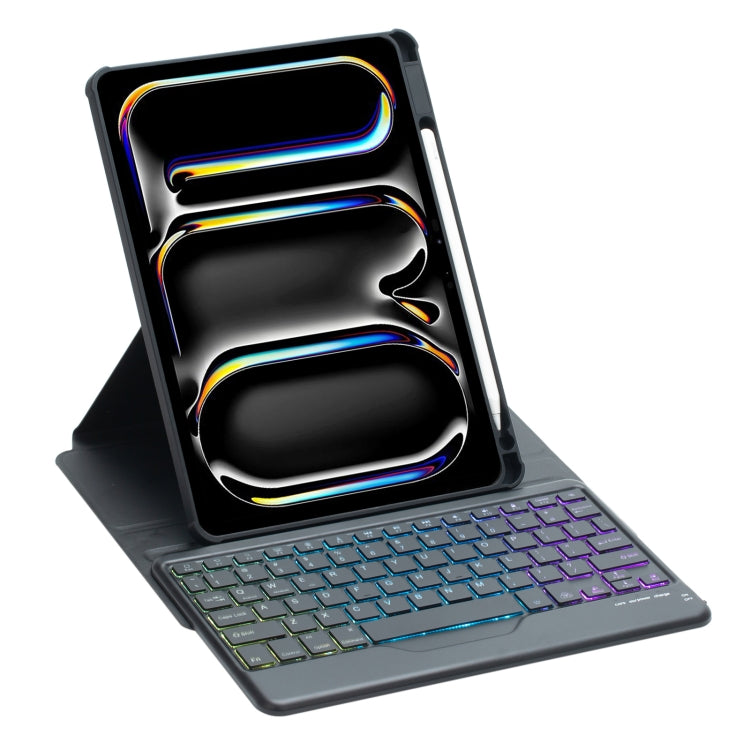 Funda con Teclado Bluetooth Cuero iPad Pro 11 2024 Rotación 360 (Negro)