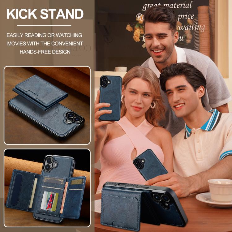 Funda para iPhone 17 LC.IMEEKE L5 con tarjetero RFID desmontable y Magsafe (azul)