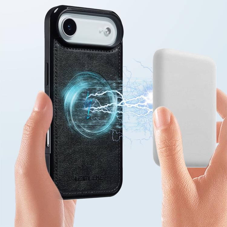 Funda para iPhone 17 Air LC.IMEEKE L5 con tarjetero RFID desmontable y Magsafe (negra)
