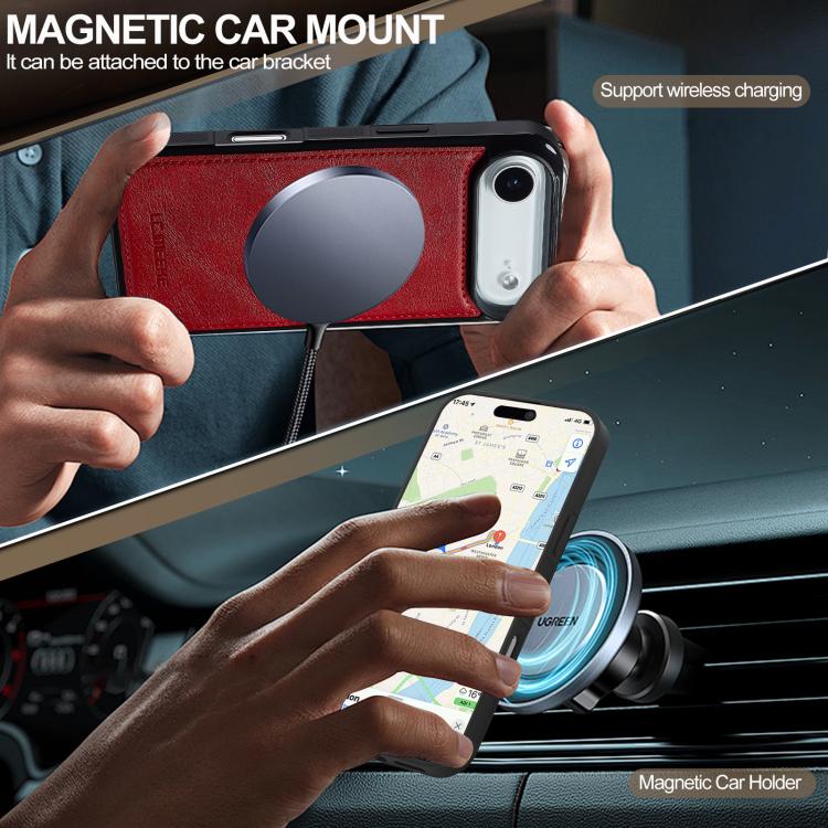Funda para iPhone 17 Air LC.IMEEKE L5 con tarjetero RFID desmontable y Magsafe (roja)