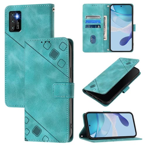 Funda de Piel con Relieve para Teléfono Cubot P50 (Verde)