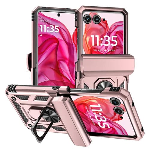 Funda para Teléfono Camshield Motorola Razr 50 con Soporte Deslizante (Oro Rosa)
