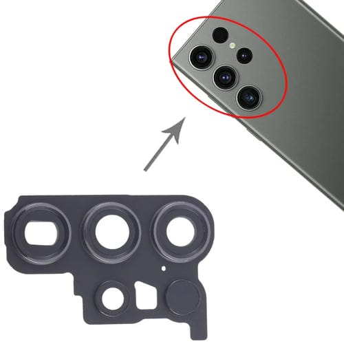 Copertura Obiettivo Fotocamera Posteriore Samsung Galaxy S23 Ultra SM-S918B (Nero) - (10 Pezzi)