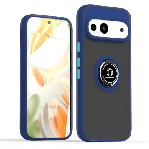 Funda TPU + PC con Anillo para Google Pixel 9/9 Pro Q Shadow 1 Series (Azul Real)