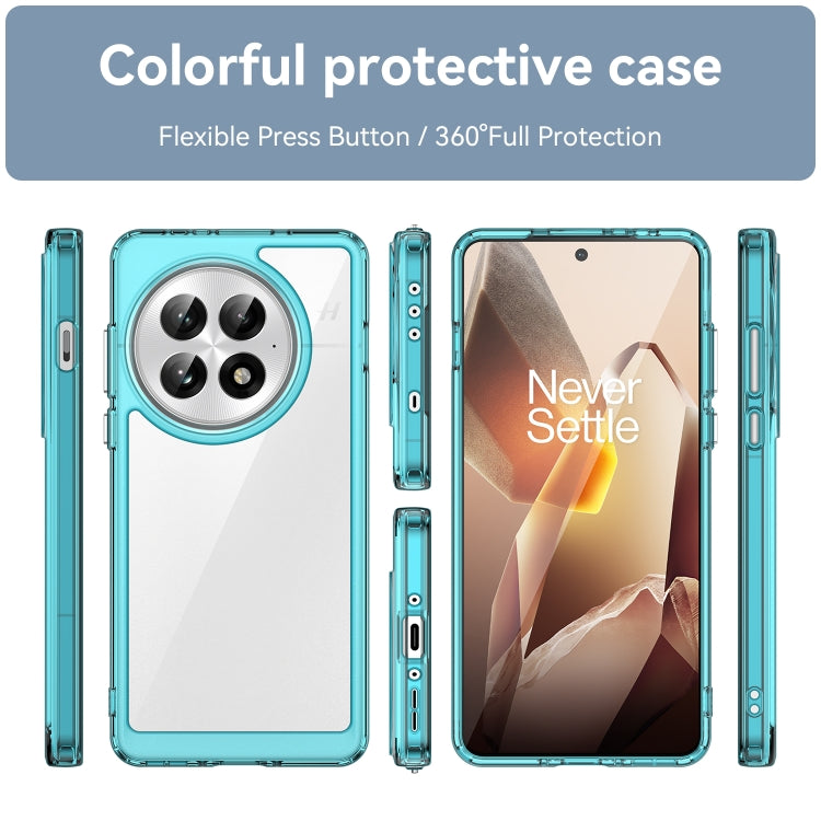 Funda híbrida TPU acrílica OnePlus 13 Serie Colorida (Azul Transparente)