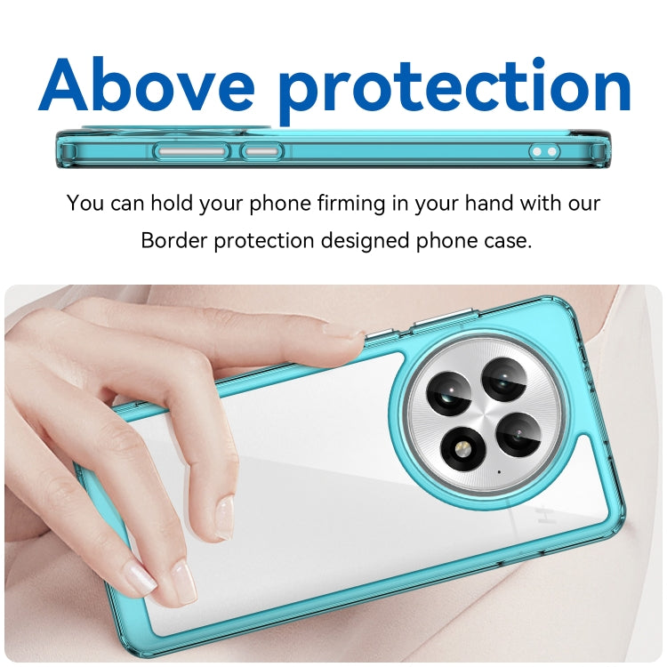 Funda híbrida TPU acrílica OnePlus 13 Serie Colorida (Azul Transparente)
