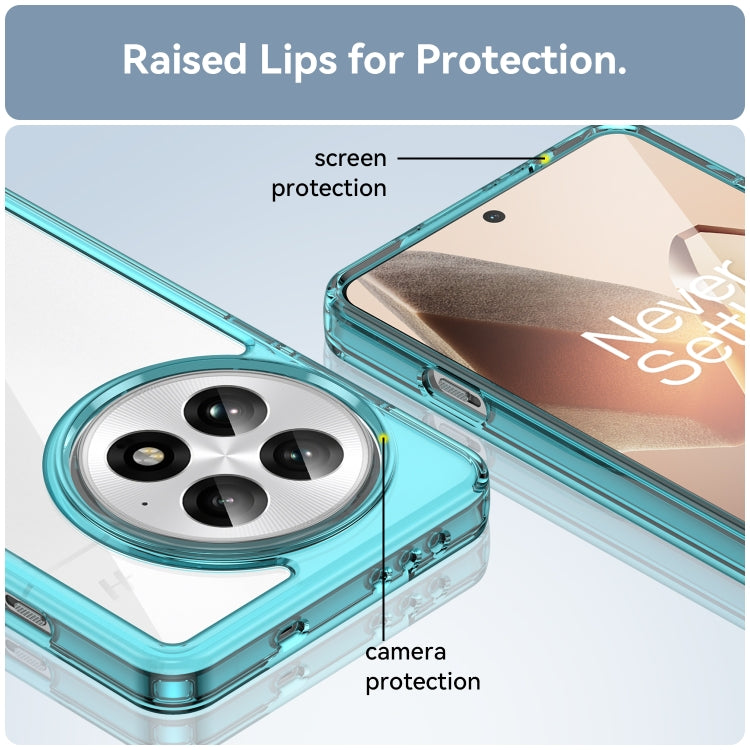 Funda híbrida TPU acrílica OnePlus 13 Serie Colorida (Azul Transparente)