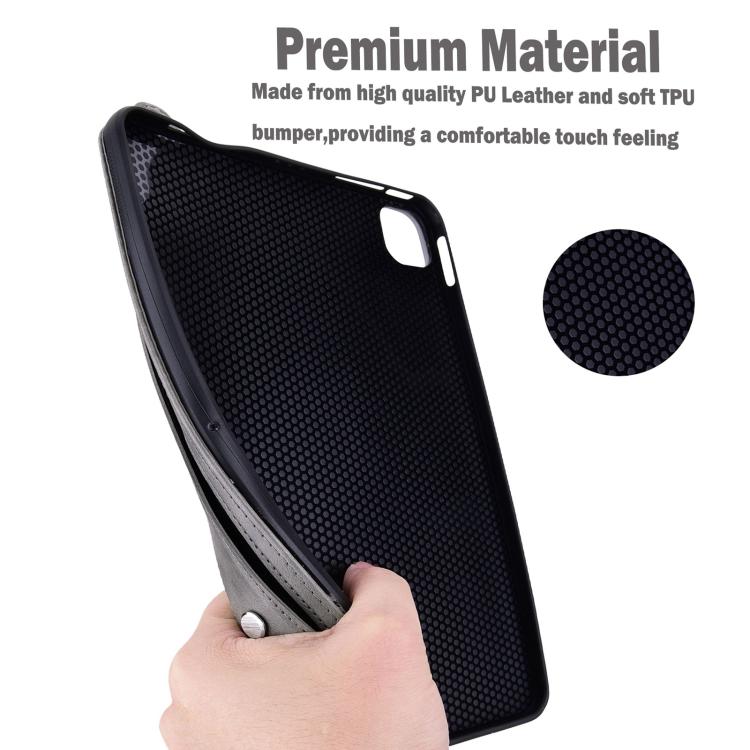 Funda de TPU con parte trasera de cuero y correa para Xiaomi Redmi Pad 2 (gris)