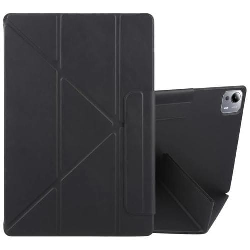 Funda de cuero con hebilla fija y deformación magnética para Xiaomi Pad 7 Ultra (negra)