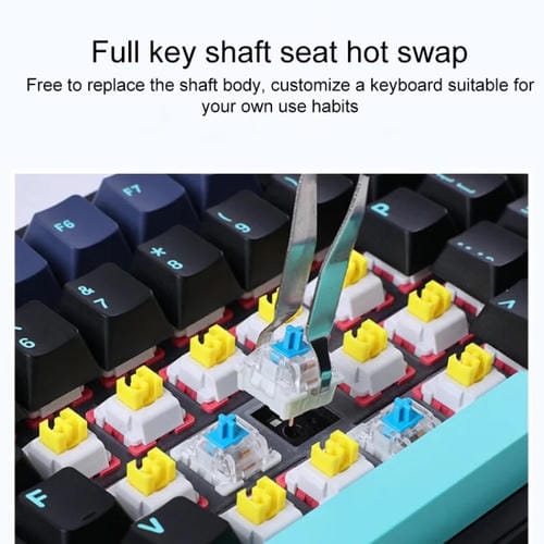 Teclado Mecánico Aula F87 Pro 87 Teclas con Cable, 2,4G y Bluetooth, RGB Personalizado, Eje Madera de Fresno V4