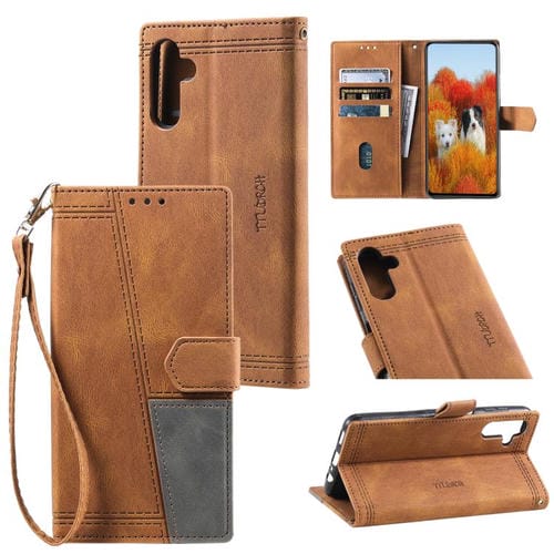 Funda de cuero con relieve TTUDRCH para Samsung Galaxy A17 5G (marrón)